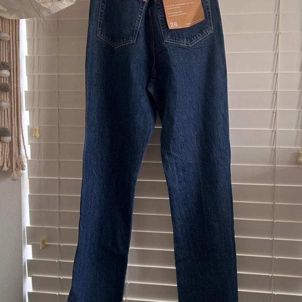 Reformation Pamela Ultra High Rise Straight Leg Jeans Wallis Wash Size 26 NWT - Picture 5 of 6